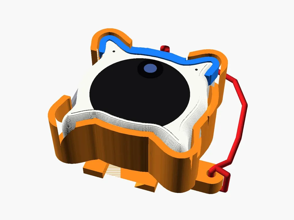 Render of the lanyard clip in the Looki holder